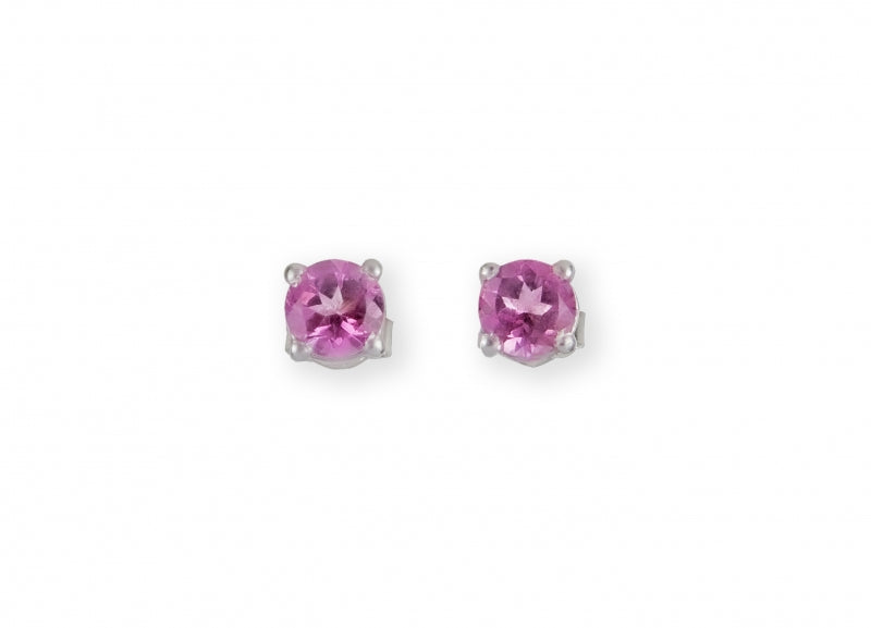 Srebrne naušnice Pink Topaz